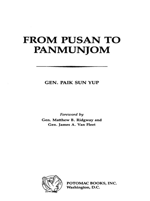 Title details for From Pusan to Panmunjom by Paik Sun Yup - Available